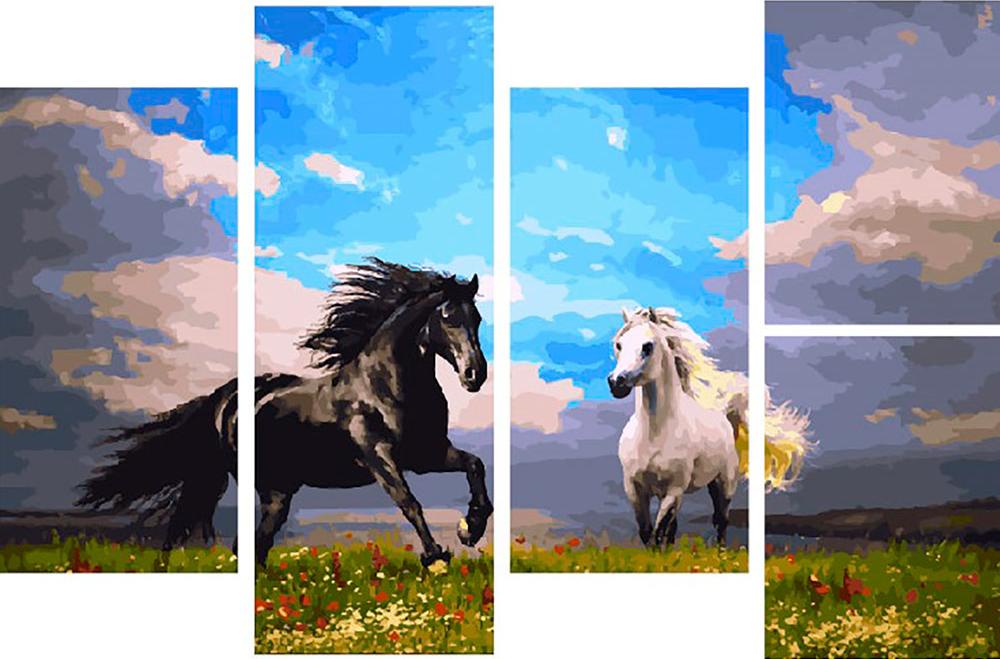 Три картины по номерам. Полиптих по номерам. Картина по номерам модульная лошади. Модульные картины по номерам. Раскрашивание по номерам лошадь.