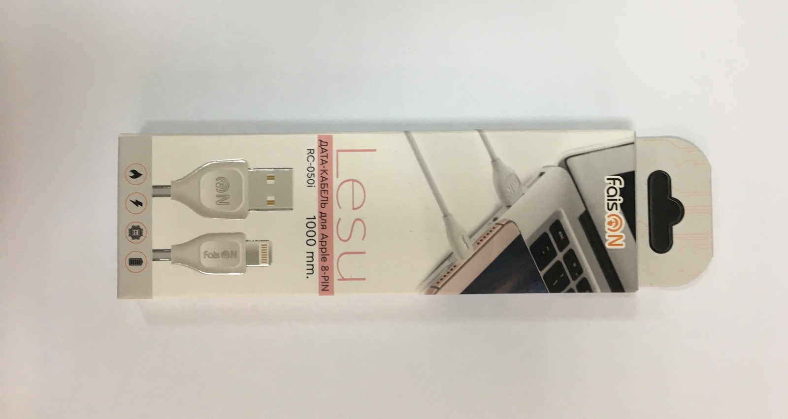 фото Кабель FaisON RC-050i Lesu USB - Apple 8 pin , 1.0м, цвет: белый