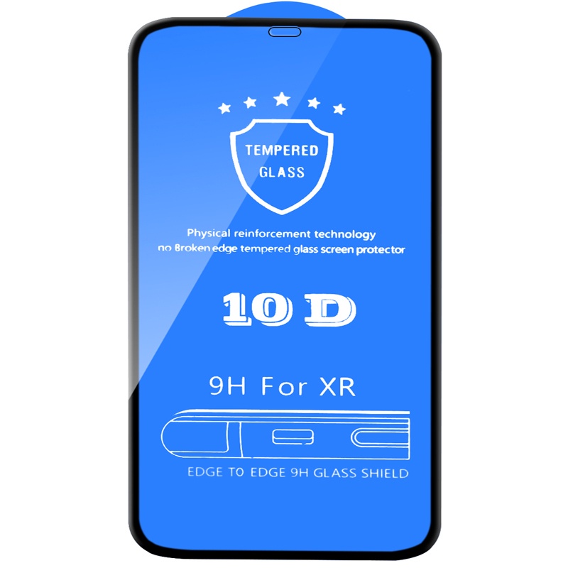 фото Защитное стекло 10D ТЕХПАК для Apple iPhone XR, черный