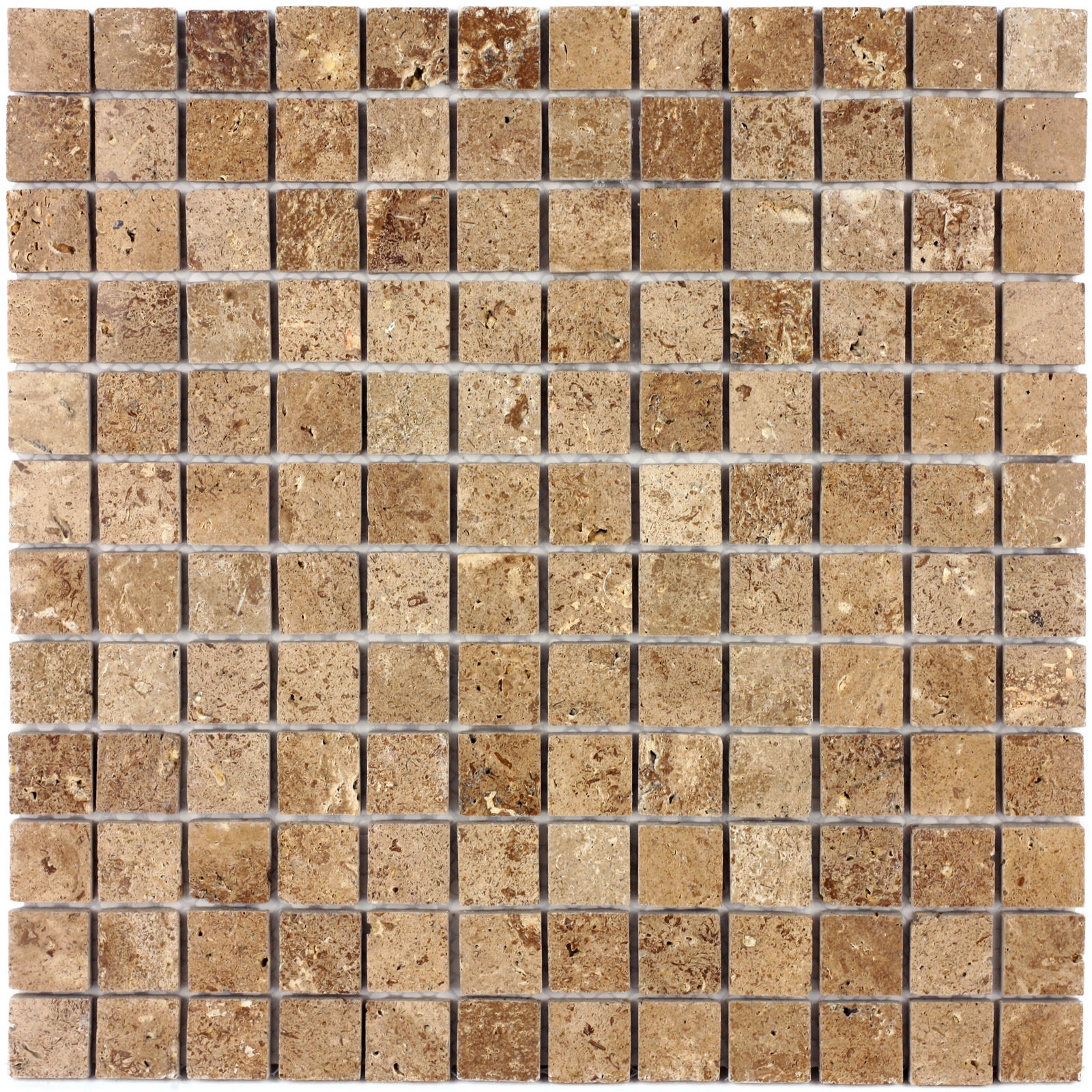 фото Мозаика из натурального камня Travertino Brown POL 23x23 Нет бренда