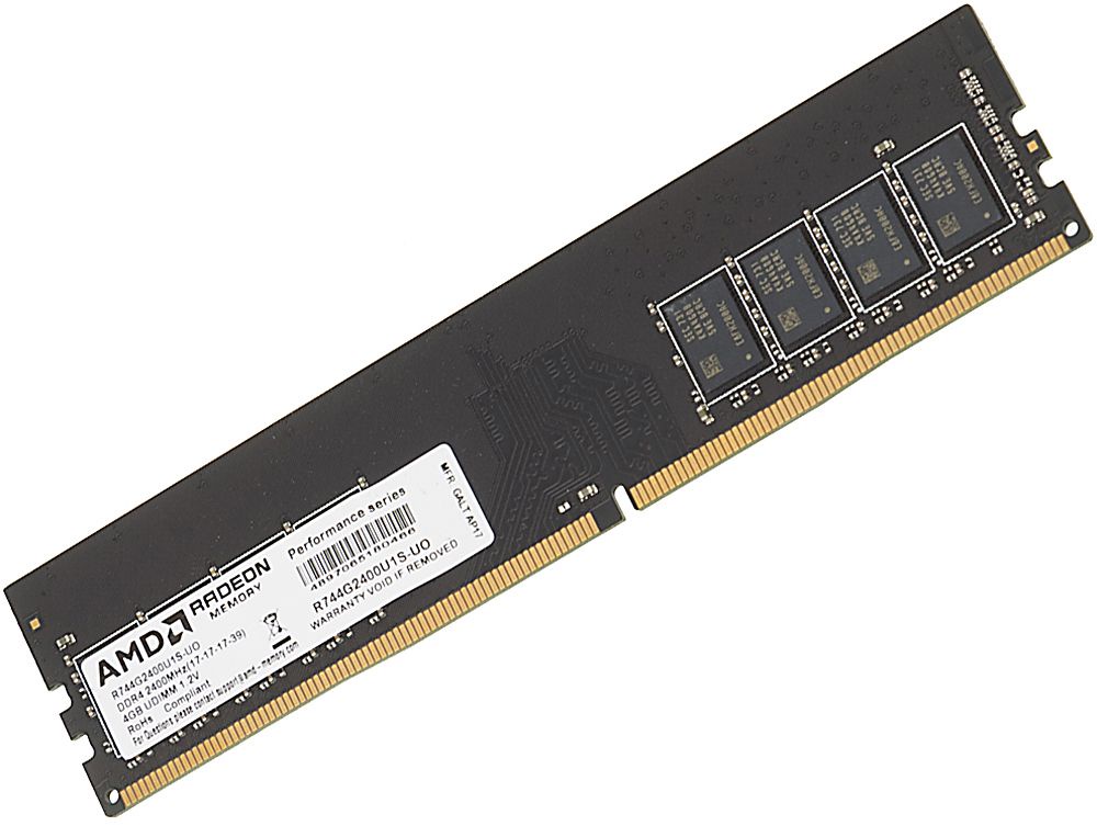 фото Модуль оперативной памяти AMD DDR4 4Gb 2400MHz, R744G2400U1S-UO