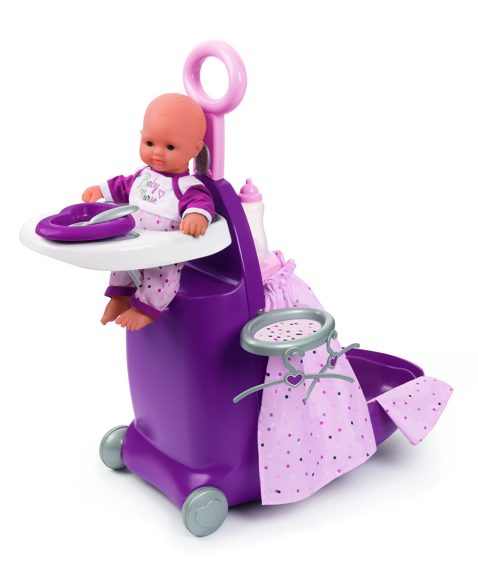 фото Baby Nurse Набор для кормления и купания пупса в чемодане, 26х47х62 см Smoby