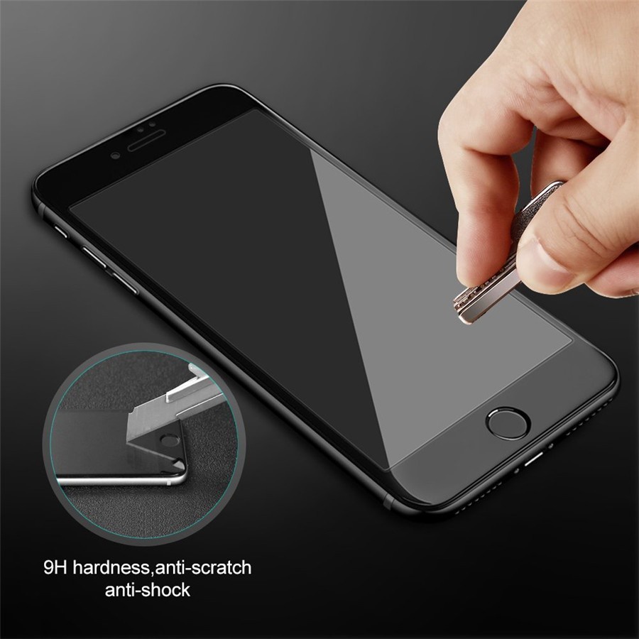 фото Защитное стекло Grand Full Glue FIBER для iPhone 7/8 с силиконовой окантовкой , черный