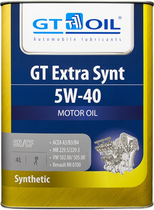 фото Масло моторное GT OIL GT Extra Synt 5W-40 4 л.