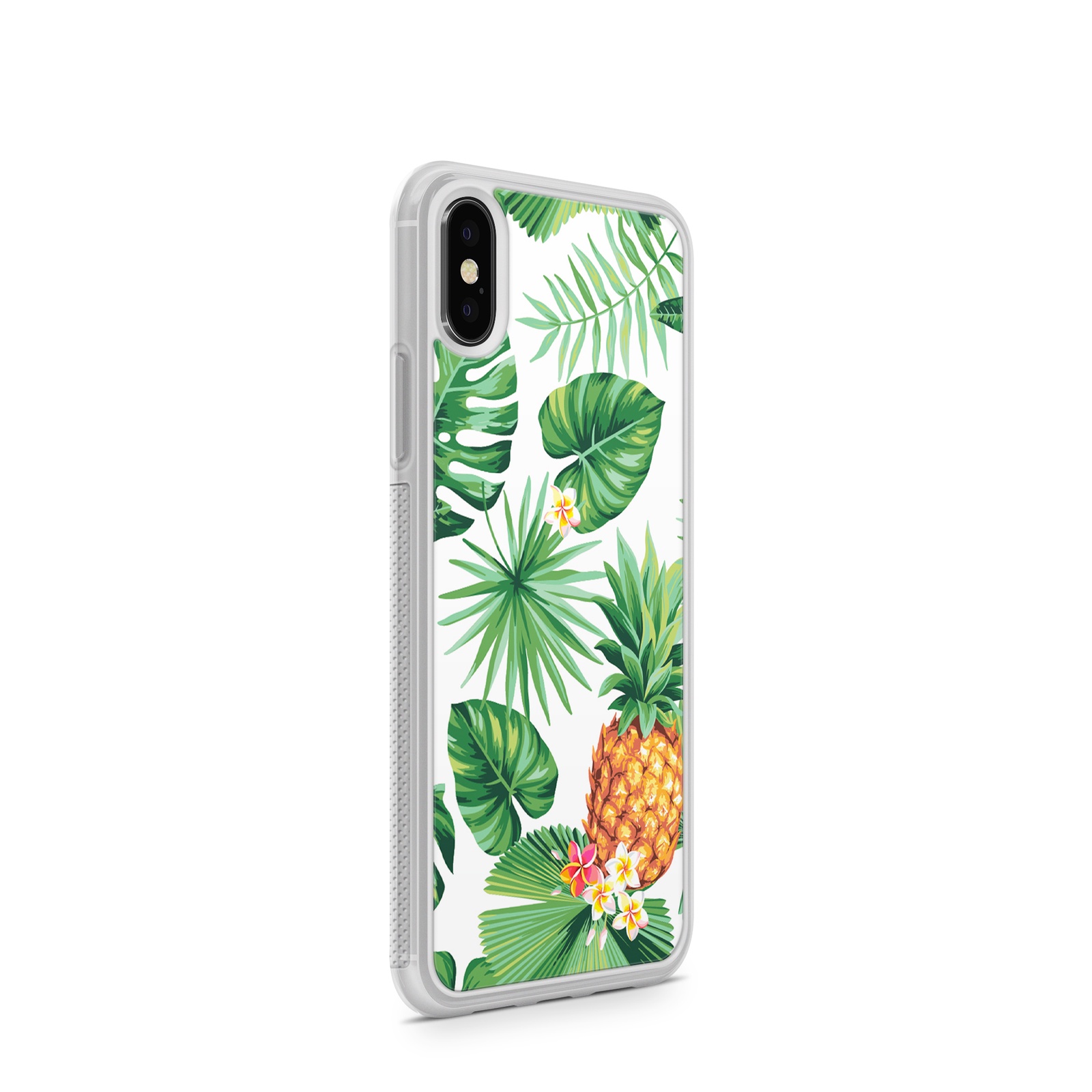 фото Чехол для iPhone X Boom Case "Листочки и Ананас"