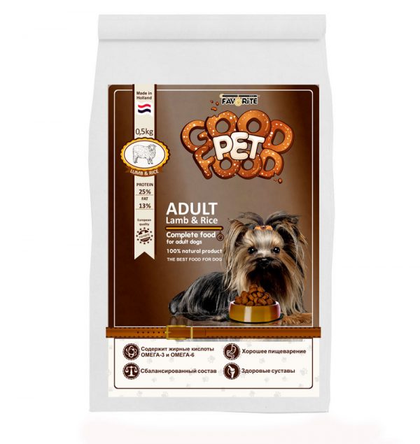 фото Сухой корм для Собак ЯГНЕНОК РИС, Good Pet Food Adult Dog Lamb & Rice, 3 кг (уп-3шт)