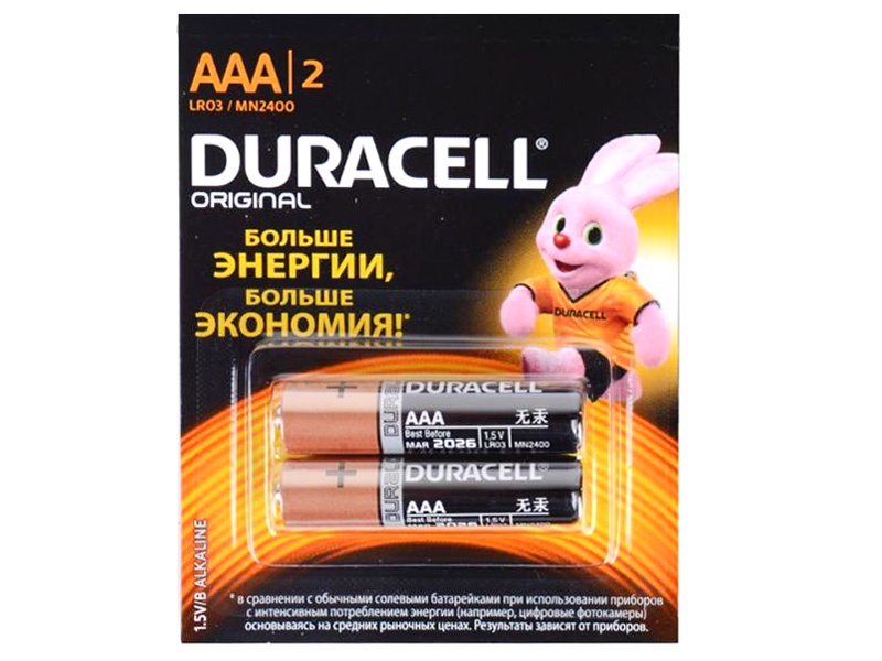 фото Элемент питания DURACELL LR03 отрывной BASIC