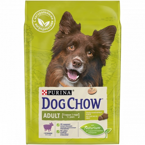 фото DOG CHOW Adult корм для взрослых собак, с ягненком 2,5кг