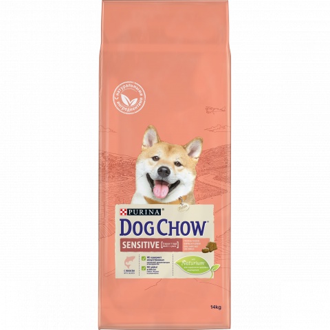 фото DOG CHOW Adult Sensitive корм для собак с чувств. пищевар., с лососем 14кг