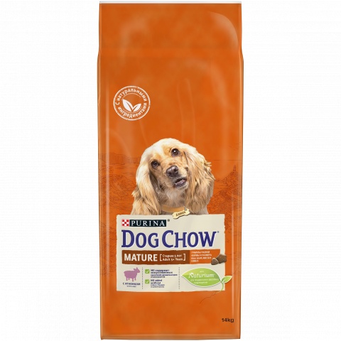 фото DOG CHOW Mature Adult корм для взрослых собак старше 5 лет, с ягненком 14кг