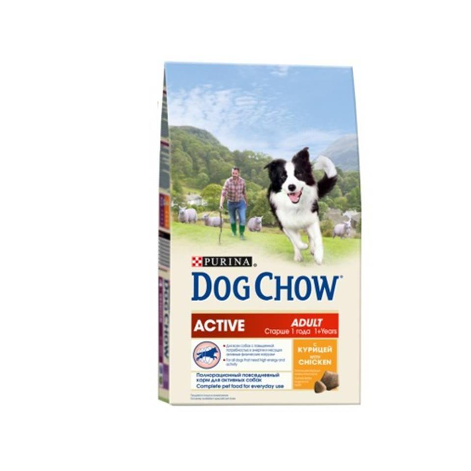 фото DOG CHOW Adult Active корм для активных собак всех пород, с курицей 14кг