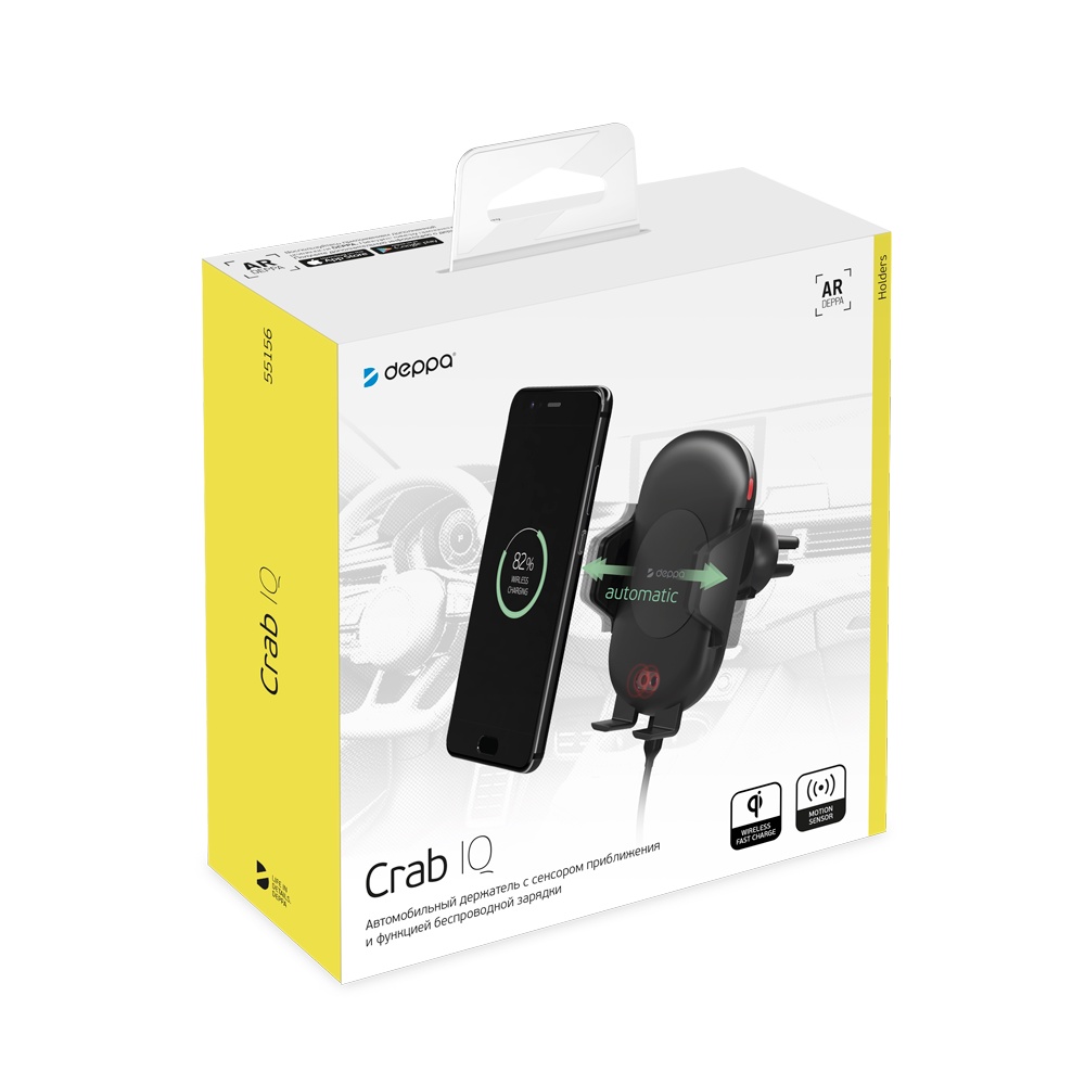 фото Автомобильный держатель Crab IQ для смартфонов 4"-6.5", Deppa