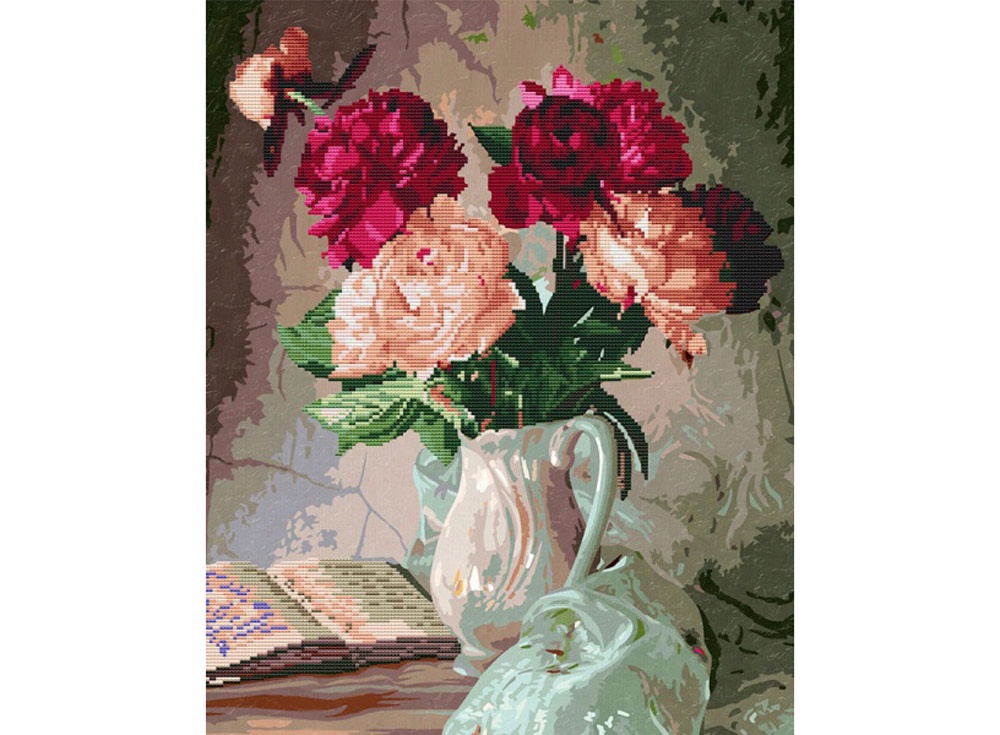 фото Алмазная мозаика Color KIT "Пионы в вазе", 40x50 см