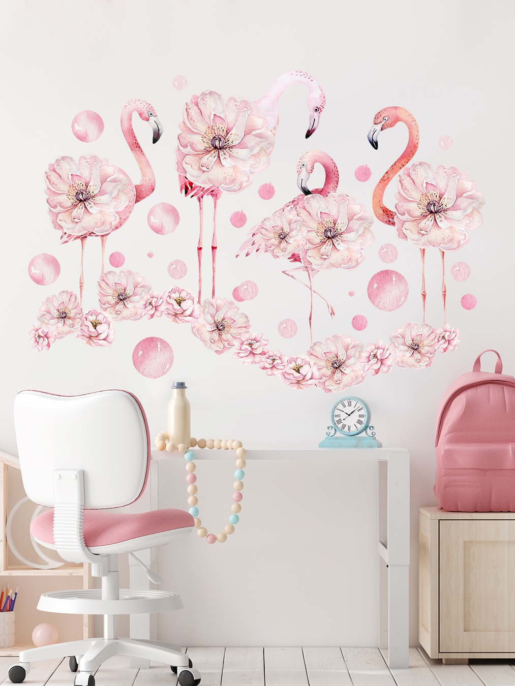 фото Наклейка интерьерная "Фламинго в цветах" Galerys