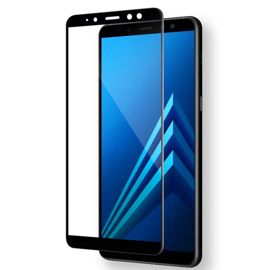 фото Защитное стекло 5D Unipha Full Glue закалённое для Samsung Galaxy A8 Plus (2018), чёрное Glass unipha