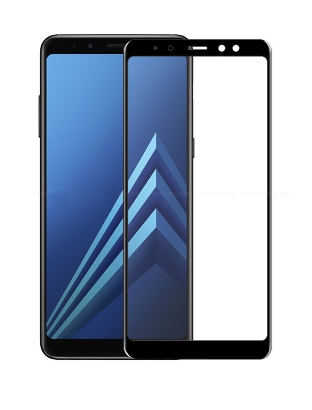 фото Защитное стекло 5D Unipha Full Glue закалённое для Samsung Galaxy A8 Plus (2018), чёрное Glass unipha