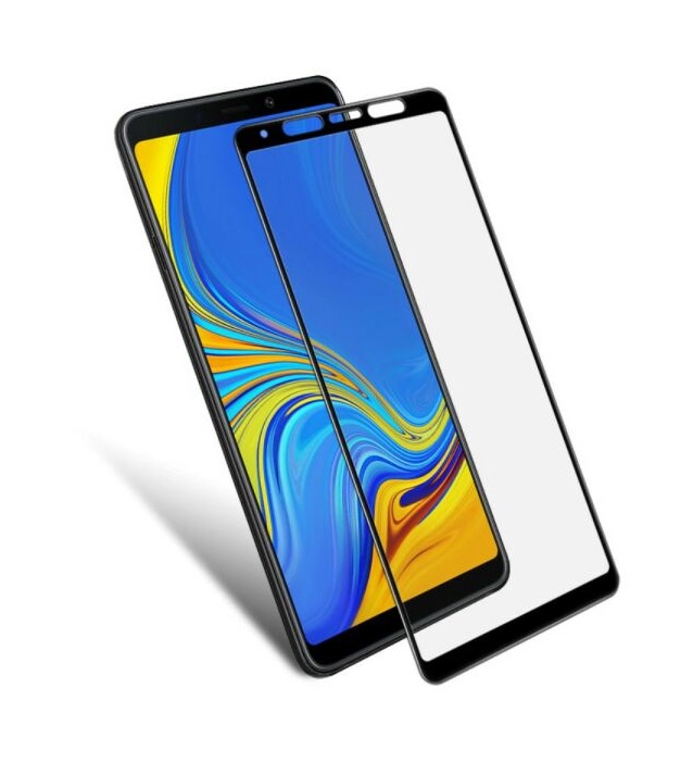 фото Защитное стекло 5D Unipha Full Glue закалённое для Samsung Galaxy A9 (2018), чёрное Glass unipha