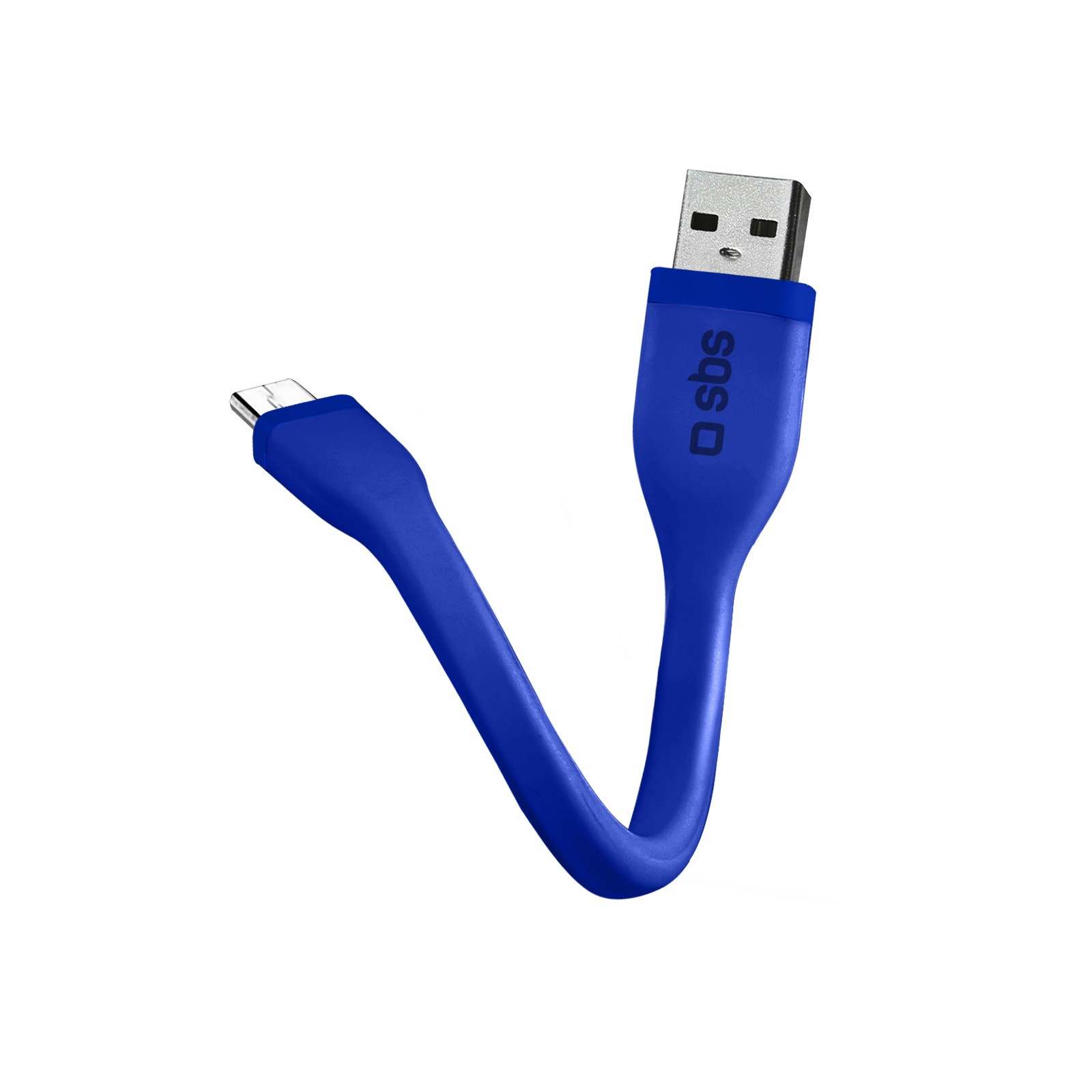 фото Дата-кабель Micro USB , 12 см, синий, SBS