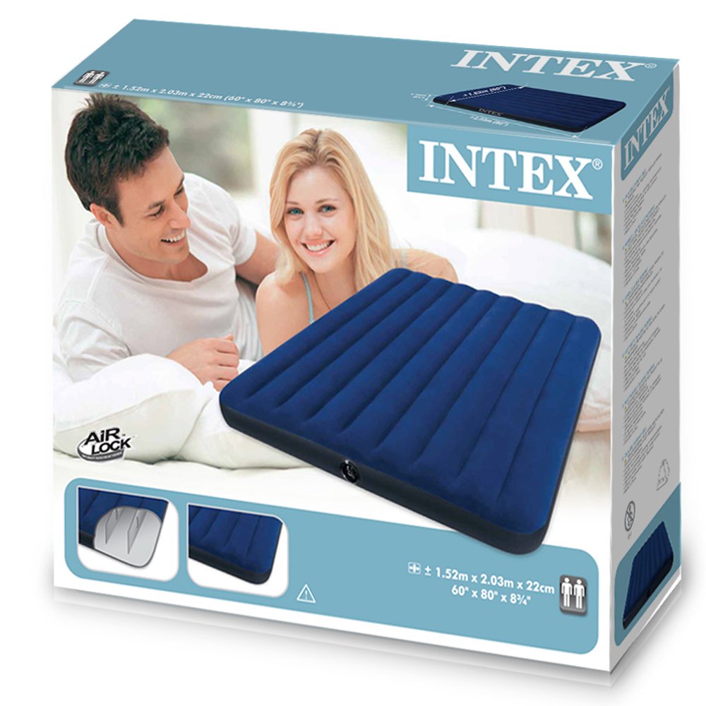 фото Кровать надувная INTEX CLASSIC DOWNY, 152х203х22 см