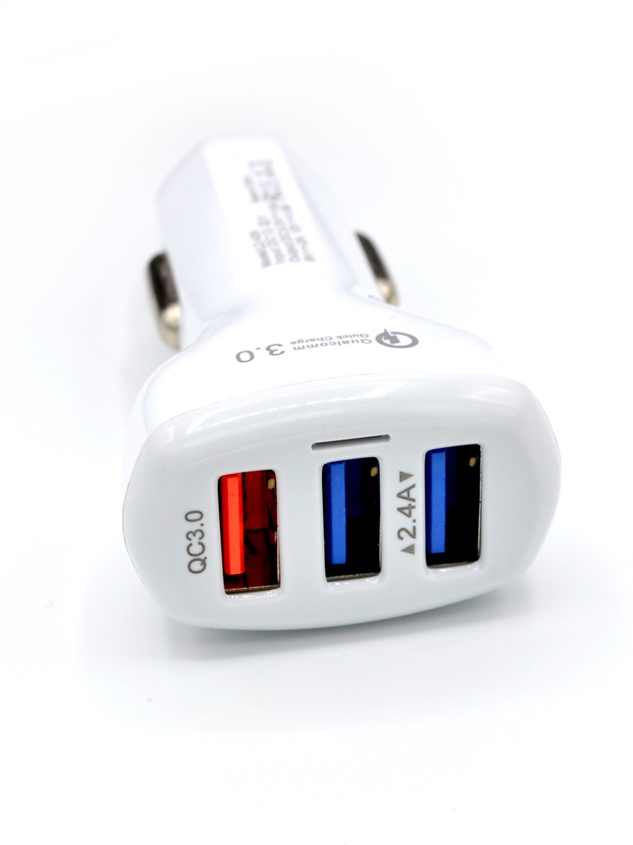 фото Автомобильное зарядное устройство INNOVATION (AZU-1QC) 1 USB QC3.0, 2 USB 2.4A, белый