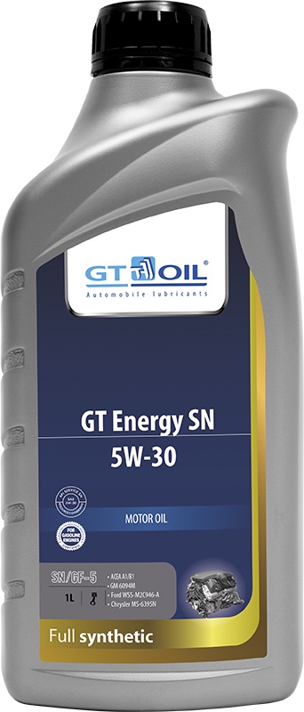 фото Масло моторное, синтетическое всесезонное GT Energy SN, SAE 5W-30, API SN, 1л Gt oil