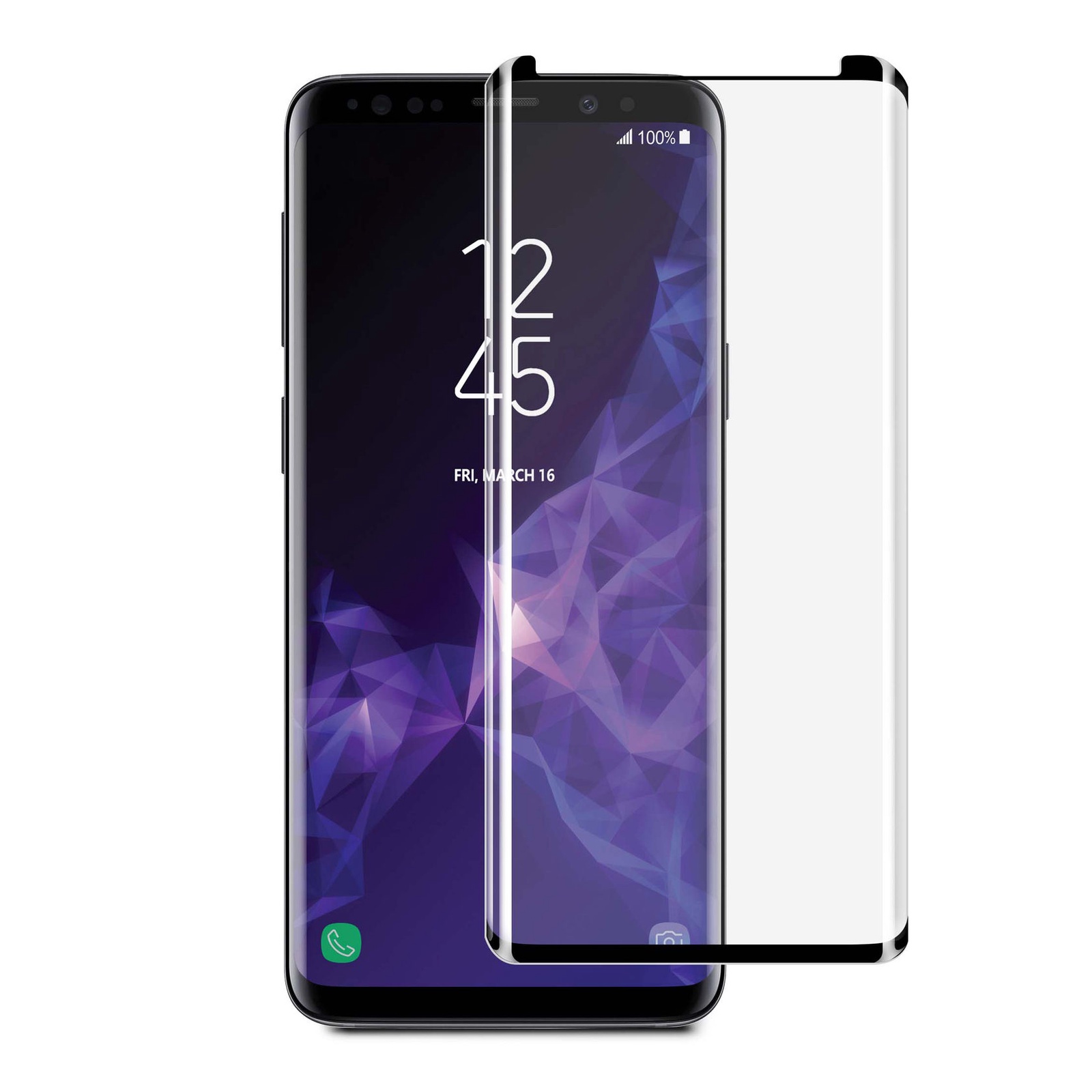 фото Защитное стекло GLASS Protection Full Glue закалённое для Samsung Galaxy S9, чёрное