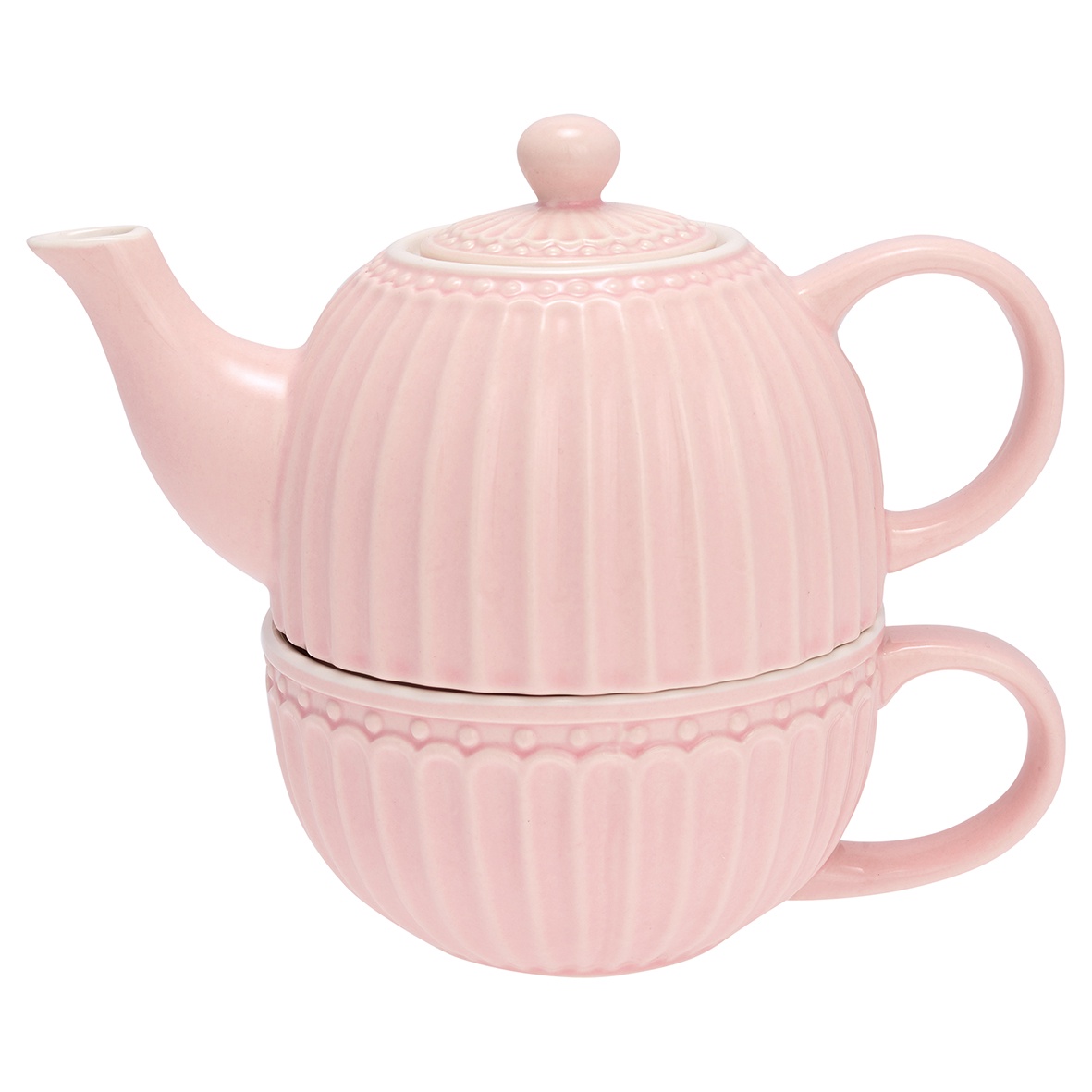 фото Чайник с чашкой Greengate Alice pale pink