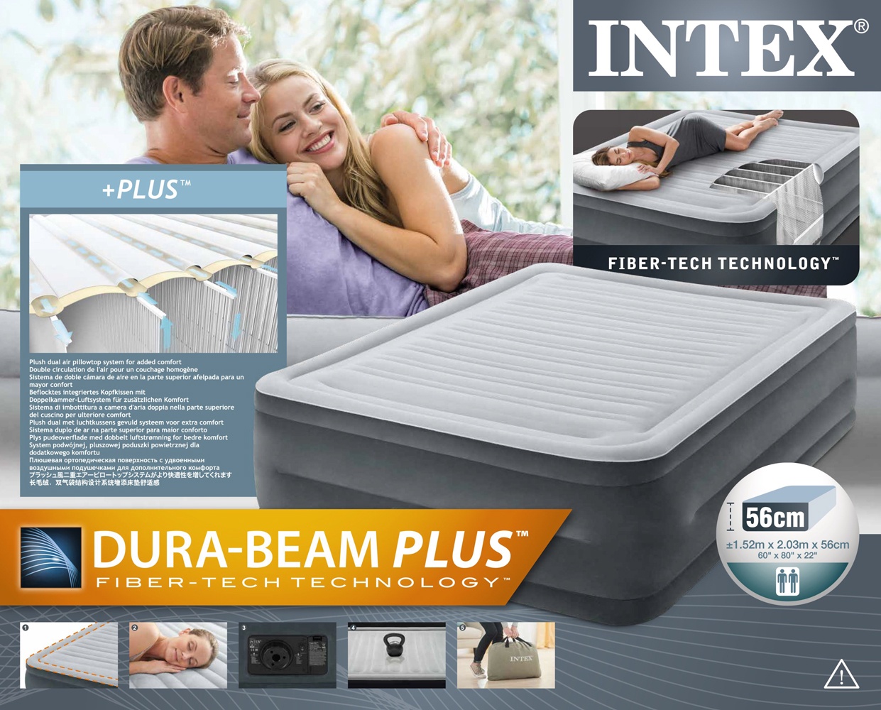 Надувная кровать Intex dura-Beam Queen 64418