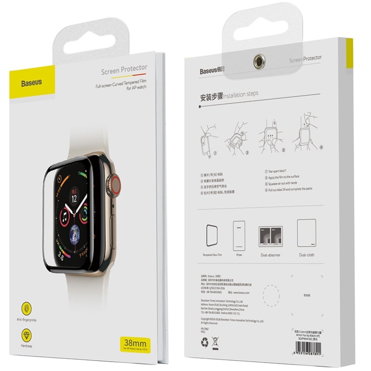 фото Защитное стекло для Apple Watch 1/2/3 38мм Baseus Full-screen Curved (SGAPWA4-C01)