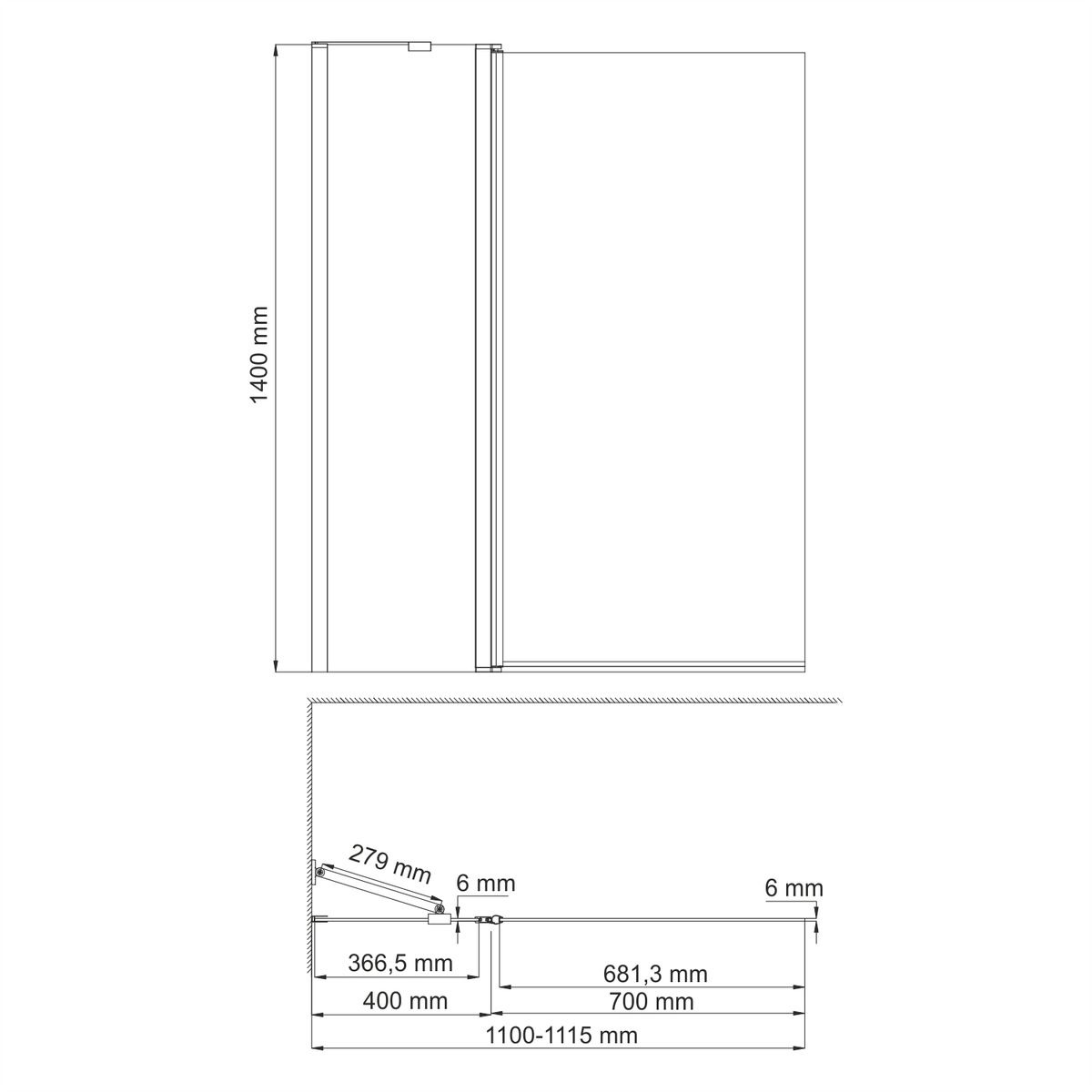 фото Стеклянная шторка для ванны WasserKRAFT Berkel, 48P02-110L M, серебристый, 140 х 110 см