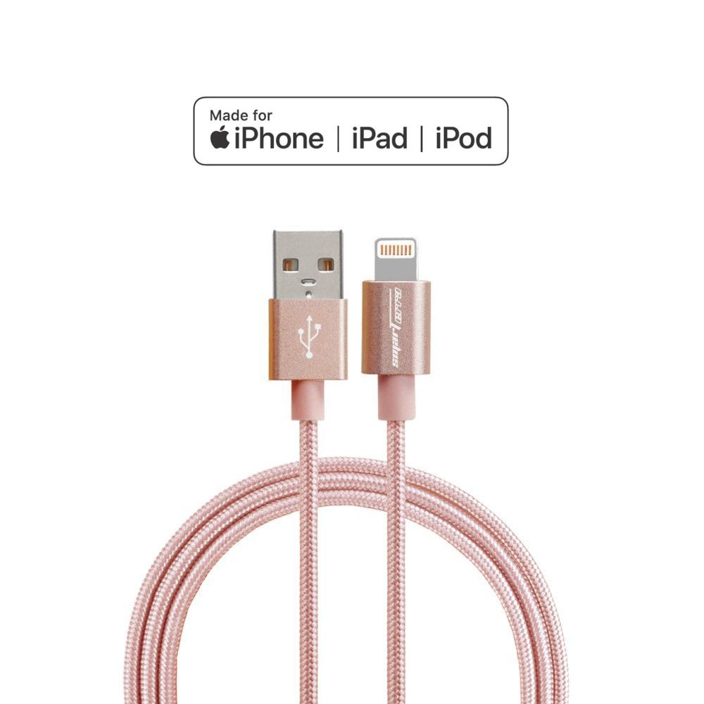 фото USB-кабель Smarterra STR-AL002M для iPhone/iPad/iPod 8-pin Lightning, MFI (1м, нейлон, роз. золото)