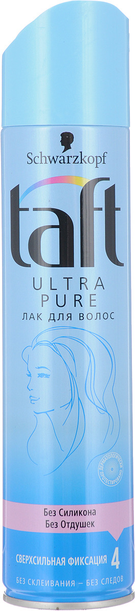 фото Taft Лак для волос "Ultra Pure", сверхсильная фиксация, 225 мл