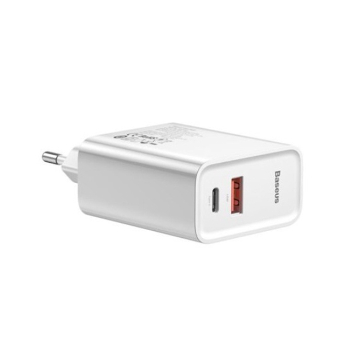 фото Сетевое зарядное устройство Baseus Speed PPS Quick charger C+U 30W (With 1m C to C Cable) EU White