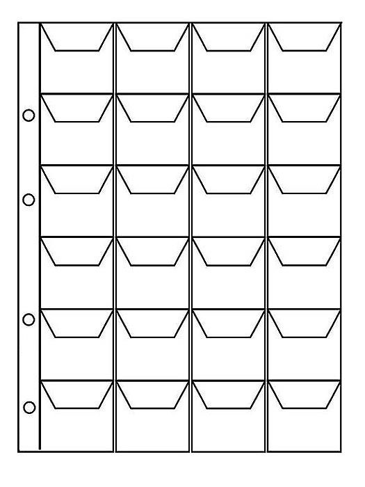 фото Лист для монет с клапанами на 24 ячейки (упаковка из 5 листов) Нет бренда