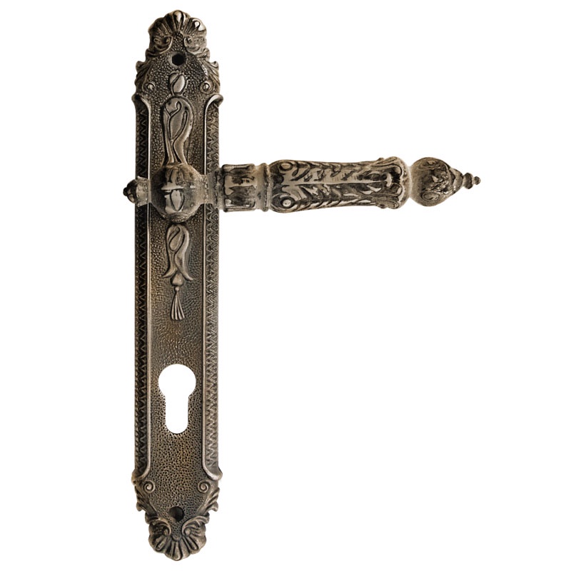 фото Дверная ручка на планке Лансароте (застаренная бронза) (под цилиндр) НОРА-М