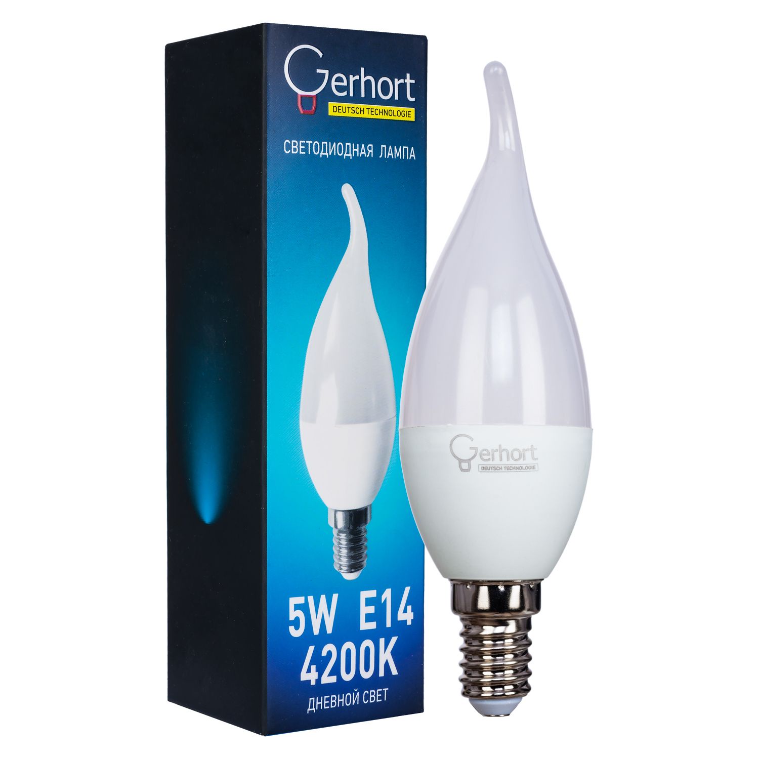 фото Лампочка Gerhort 5W CI37 LED 4200K E14, Дневной свет 5 Вт, Светодиодная