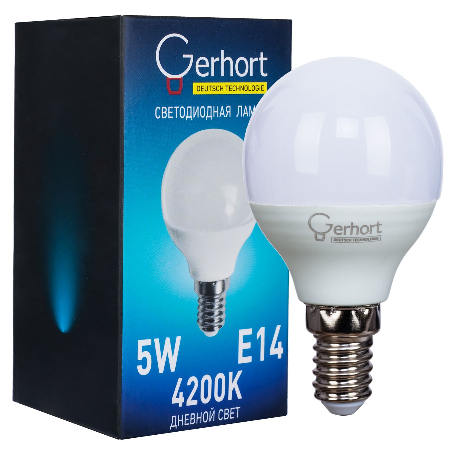 фото Лампочка Gerhort 5W G45 LED 4200K E14, Дневной свет 5 Вт, Светодиодная