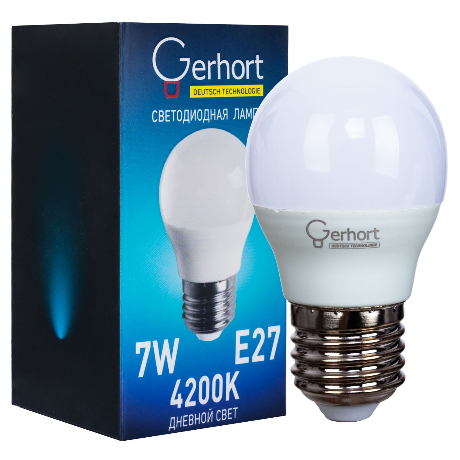 фото Лампочка Gerhort 7W G45 LED 4200K E27, Дневной свет 7 Вт, Светодиодная