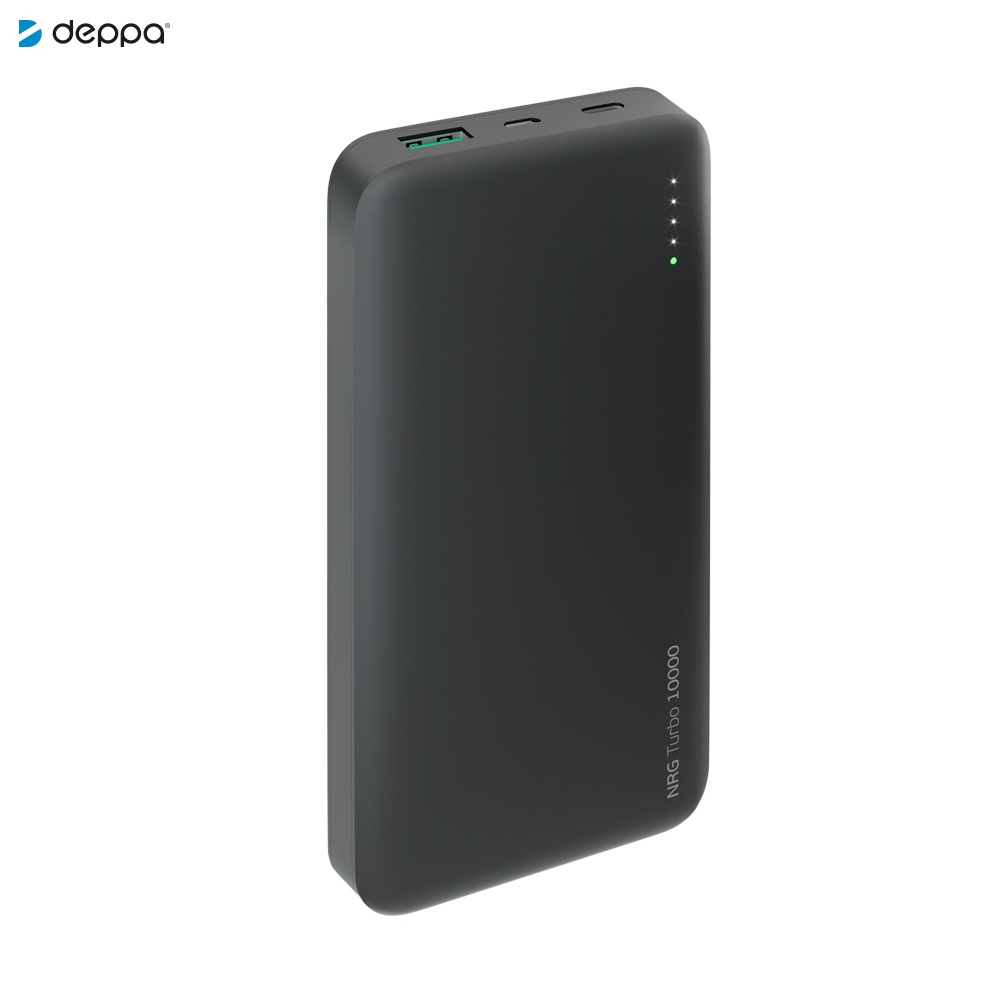 фото Внешний АКБ NRG Turbo 10000 mAh, QuickCharge 3.0, Type-C, черный/графит, Deppa