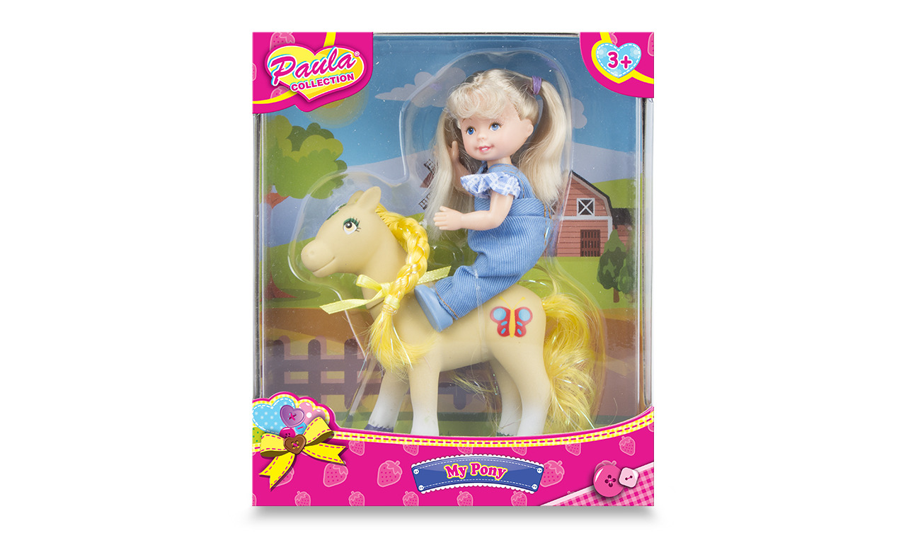 фото Игровой набор с куклой Paula Прогулка с пони, брюнетка