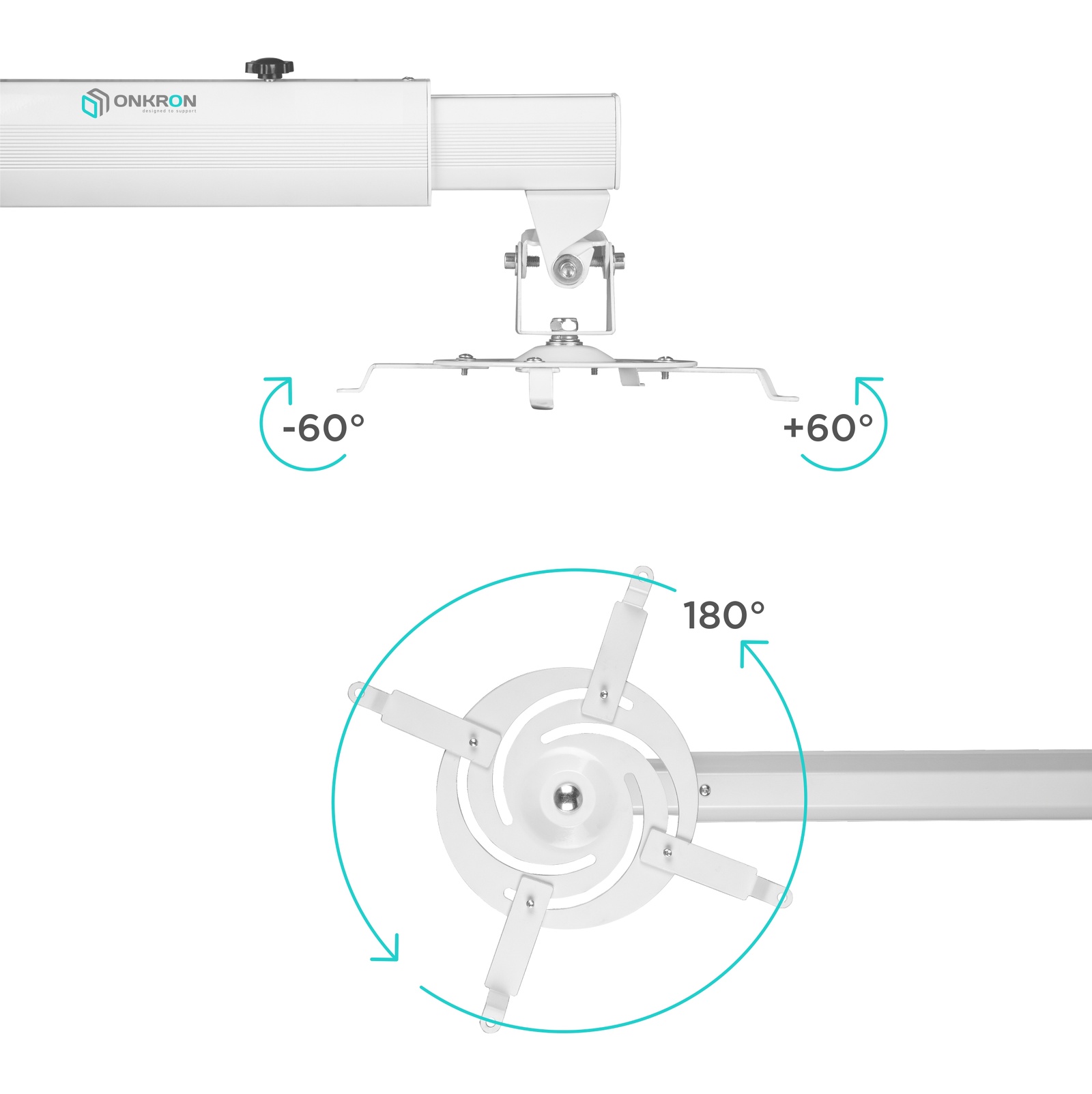 фото ONKRON настенный кронштейн для проектора, белый K3D