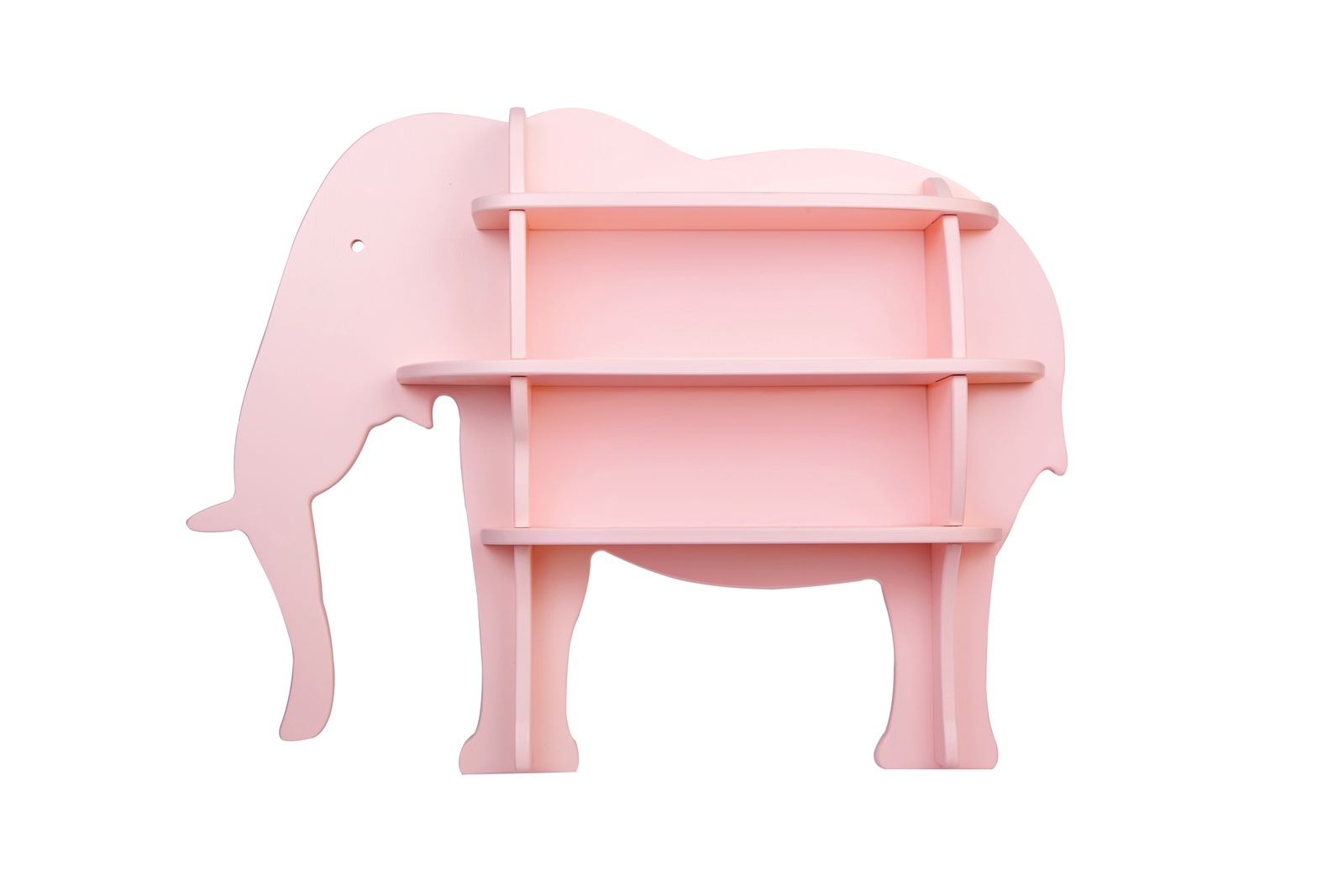 фото Полка настенная деревянная "Слон", цвет розовый Rodent kids