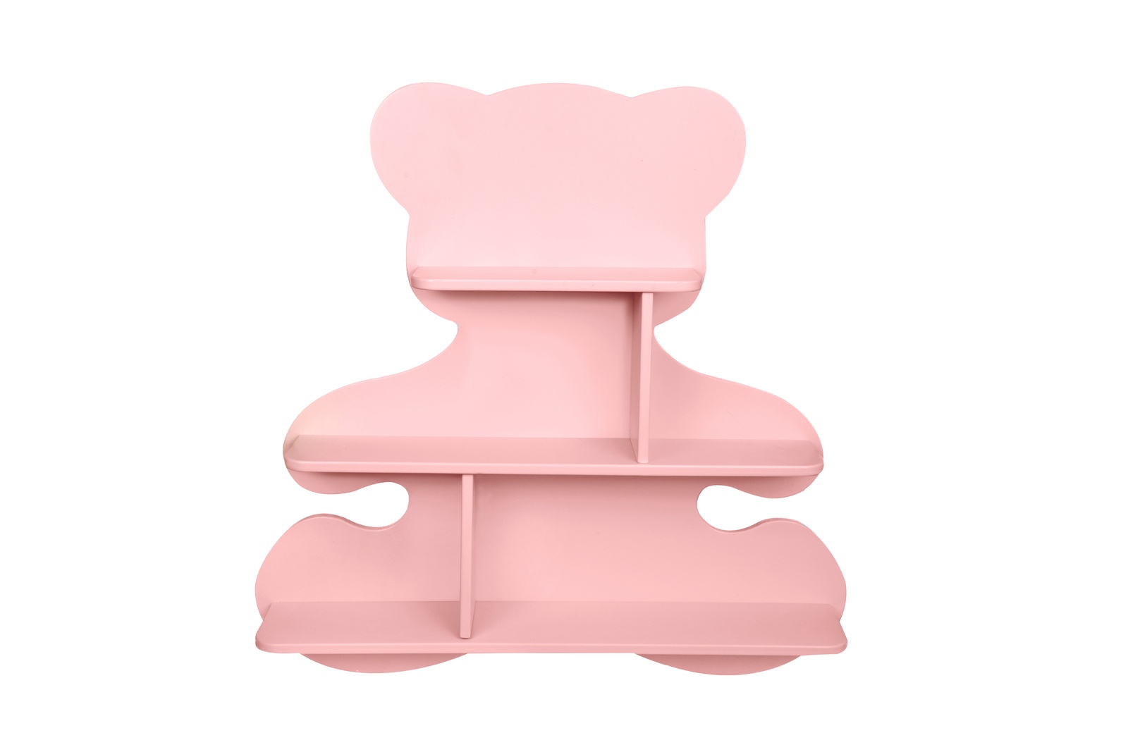 фото Полка настенная деревянная "Медведь", цвет розовый Rodent kids