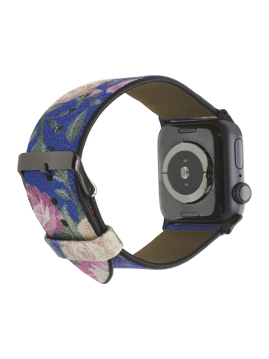 фото Ремешок для часов Apple Watch 42 мм цветы синий His