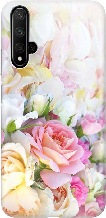 фото Ультратонкий силиконовый чехол-накладка для Huawei Honor 20 с принтом "Нежные розы" GOSSO CASES