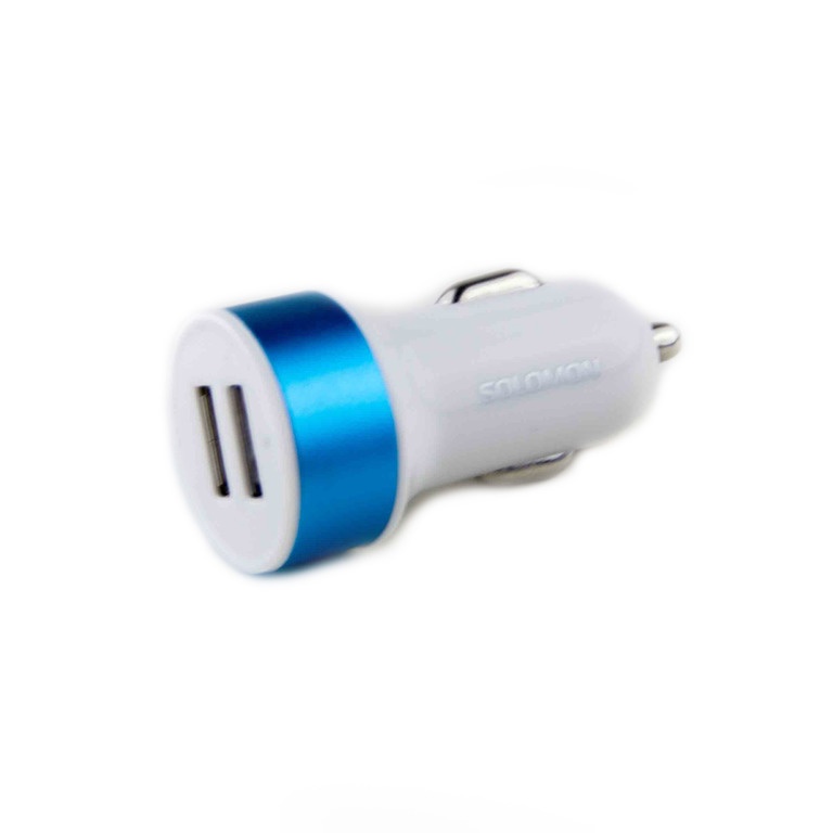 фото Автомобильное зарядное устройство Solomon Travel Charger 2,1А (2USB, синий)