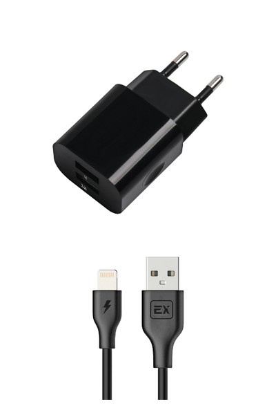 фото Сетевое ЗУ Exployd 8 Pin 3.4A 2.4А+1А 2хUSB Classic