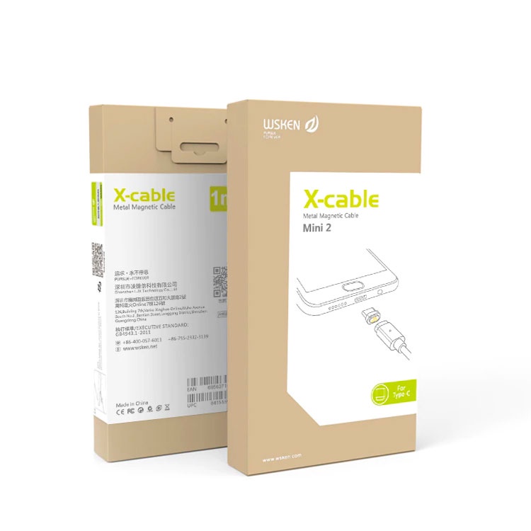 фото Магнитный кабель USB - USB Type-C WSKEN X-cable mini 2 - Серебристый