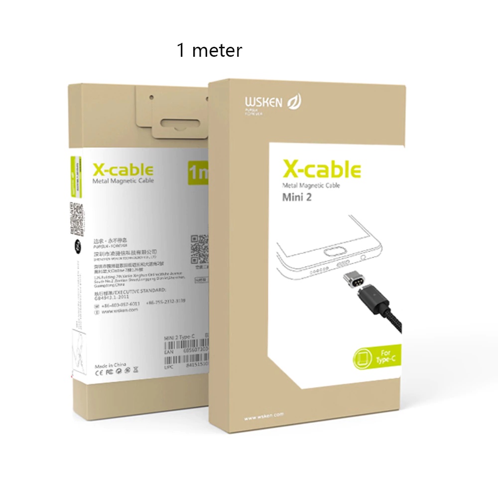 фото Магнитный кабель USB - USB Type-C WSKEN X-cable mini 2 - Черный