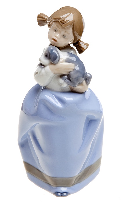 фото Lladro. Статуэтка "Девочка с собачкой". Фарфор, ручная роспись. Nao для Lladro, Испания (Валенсия), 1987 год